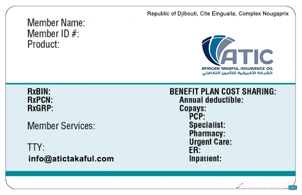 Download Djibouti health insurance card Photoshop template